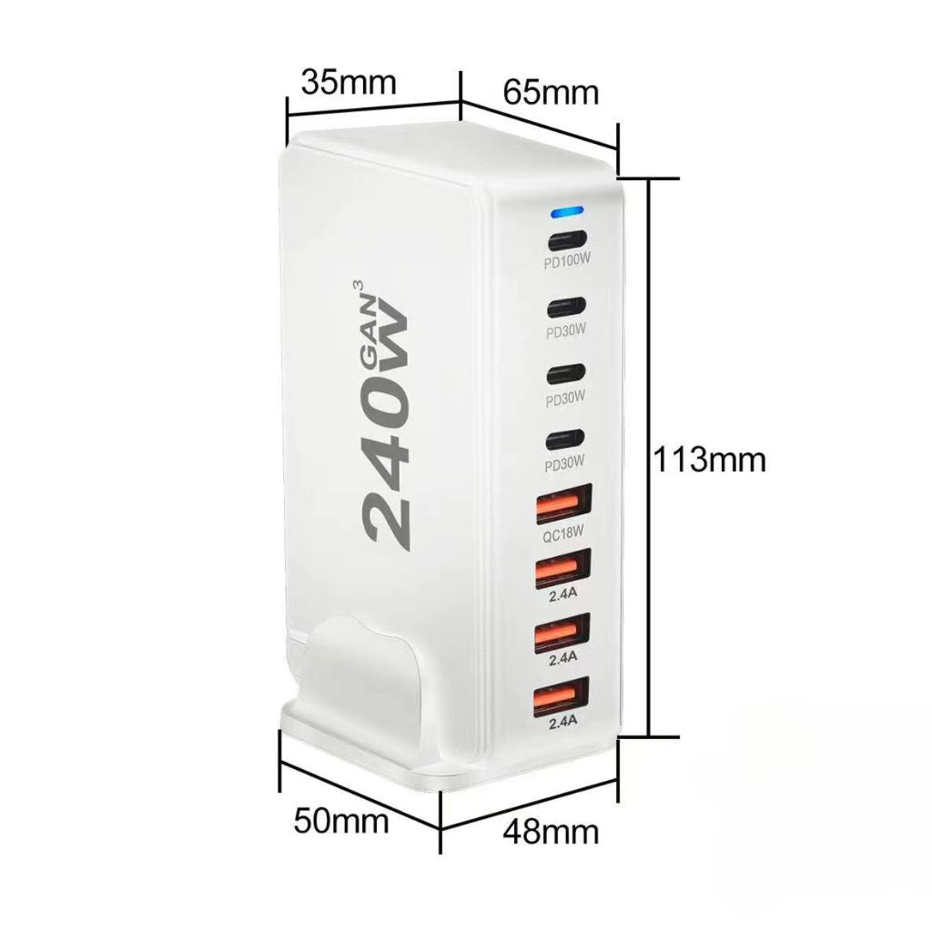 240W GaN 8-Port USB-C Charger