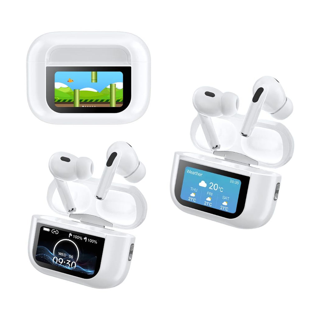 Wireless Earbuds with LCD Touchscreen