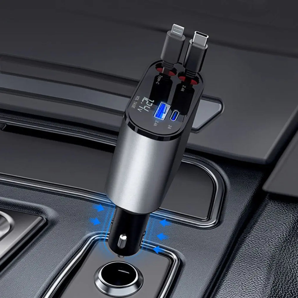 4 in 1 Retractable Phone Charger for Car