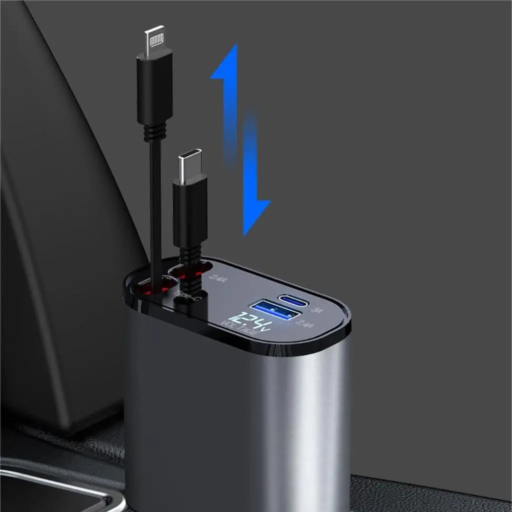 4 in 1 Retractable Phone Charger for Car